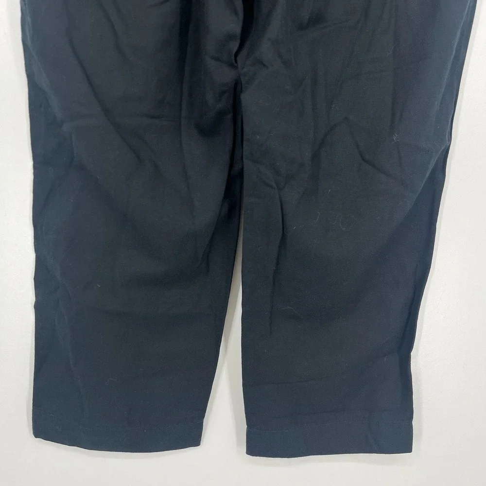 Banana Republic Womens Tapered Crop Pant Black Lyocell Linen Cotton Large NWT